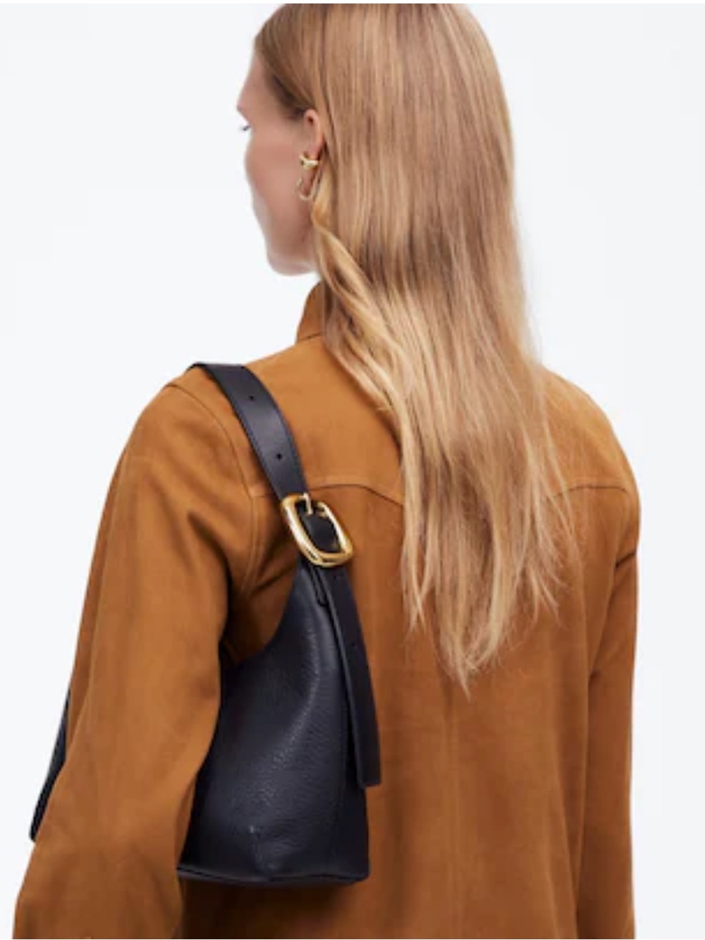 Madewell The Sculptural-Buckle Shoulder Bag in black - Picture 3 of 9